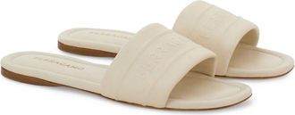 Ferragamo logo slides - women - Lambskin/Bos Taurus - 10C - Neutrals