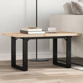 Berkfield Home Coffee Table O-Frame 80x50x40.5 cm Solid Wood Pine & Steel in Brown