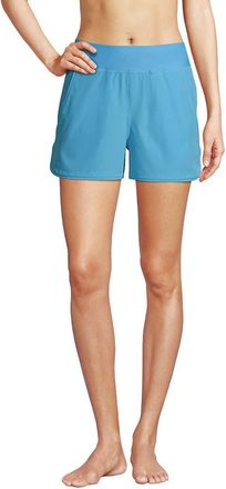 Lands End 3 Quick Dry Elastic Waist Board Shorts Swim Cover-up Shorts with Panty in Turquoise at Nordstrom, Size 18
