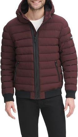 DKNY Zip Front Quilted Jacket in Oxblood at Nordstrom Rack, Size Xx-Large