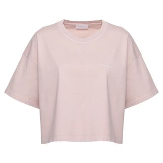 Dondup T-Shirts, female, Pink, Size: XS Round Neck T-Shirt