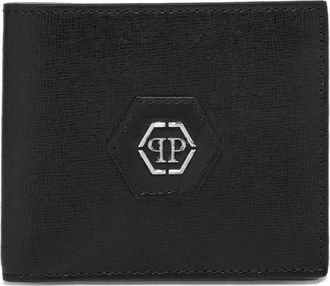 Philipp Plein logo-detail leather wallet - Black