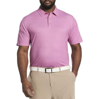 Callaway Big & Tall Chevron Print Polo Shirt V2 in Rose Bouquet at Nordstrom, Size Xx-Large