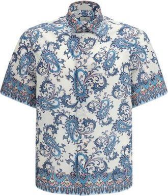 Etro Etro Blauw Katoenen Overhemd met Patroon - Heren - Overhemden - Veelkleurig - Maat: L Katoen