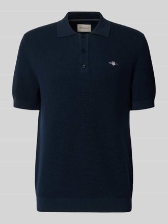GANT Regular Fit Poloshirt mit Label-Stitching in Marine, Gr&ouml;&szlig;e XXXL