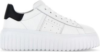 Hogan H-Stripes lace-up leather sneakers - women - Leather - 38.5 - White