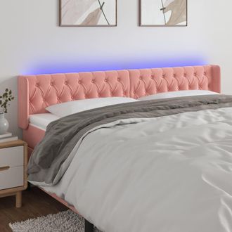 vidaXL Cabecero Con Led De Terciopelo Rosa 183x16x78/88 Cm Vidaxl