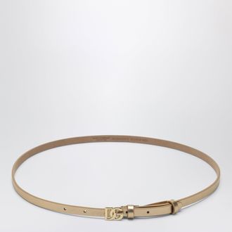 Dolce & Gabbana Happy Garden laminated calf leather belt in gold