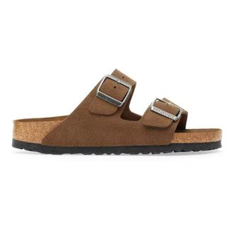 Birkenstock Sliders, male, Brown, Size: 12 US Arizona Soft Footbed