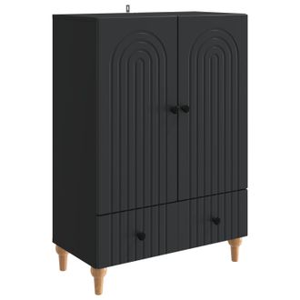 vidaXL Aparador Negro 66 X 34,5 X 95 Cm Madera De Ingenier&iacute;a Vidaxl