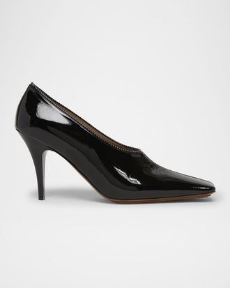 Stella McCartney 95mm Square-Toe Patent Pumps
