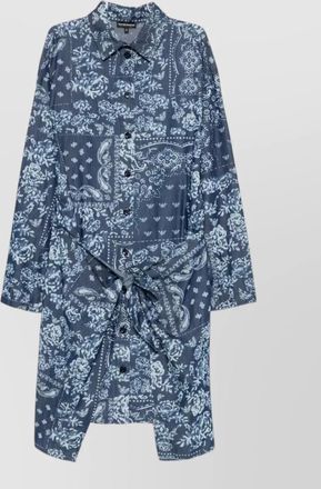 Emporio Armani cotton shirt dress floral tie detail