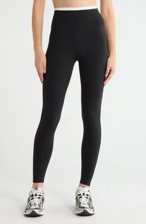 SPLITS59 Dual High Waist Airweight 7/8 Leggings in Black/white at Nordstrom, Size X-Large