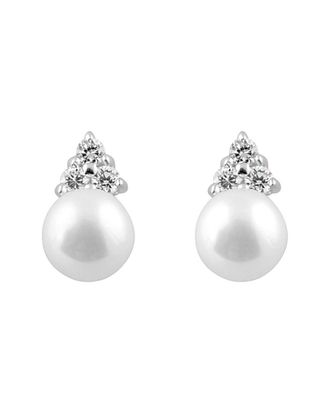 Splendid Pearls Silver 6-6.5mm Freshwater Pearl Studs