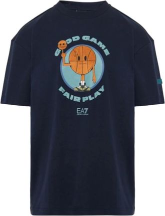 Emporio Armani Emporio Armani Ea7, Heren, Tops, Blauw, Maat: L Katoen