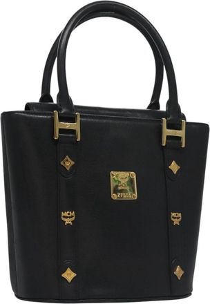 MCM Vintage Tote Leather Leather Tote Bag Bag (Pre-Owned)