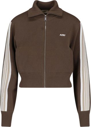 Autry Brown Viscose Zip-Through Knit