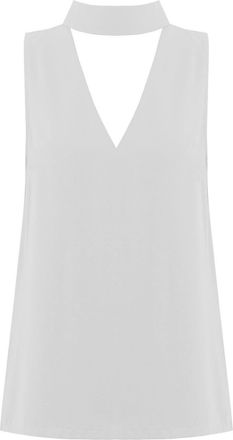 The Celebrity Fashion Womens Collar High Neck Blouse Shirt Plunge V Choker Neck Top