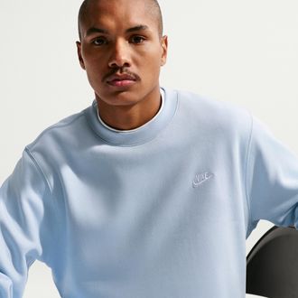 Nike Mens Club Fleece Crew in Blue | FN3886-407