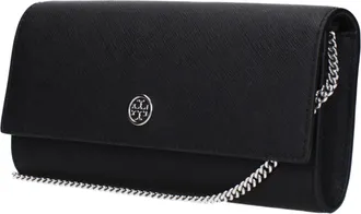 Tory Burch Womens Leather Clutch Black