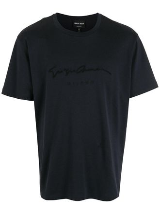 Giorgio Armani short-sleeve crew-neck T-shirt - men - Cotton - 52 - Blue