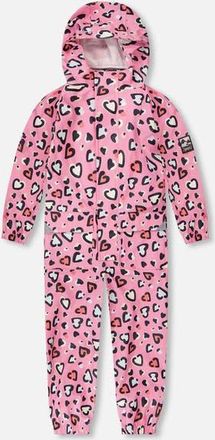 Deux par Deux Rain One-Piece Heart Print in Polyurethane in Pink Heart Print at Nordstrom, Size 24M