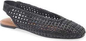 Steve Madden Rumi Slingback Flat in Black Leather at Nordstrom Rack, Size 5.5