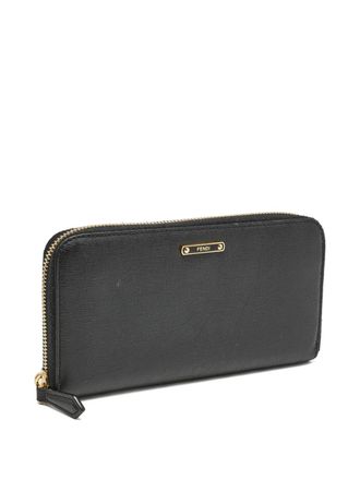 Fendi top-zip leather wallet - Nero