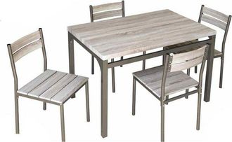 OEM Juego De Mesa De Cristal Con 4 Sillas De Cocina Para Sal&oacute;n