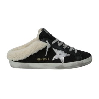 Golden Goose Womens Super Sobet Shearling Sneaker In Black
