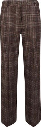 Ql2 Quelledue Mafalda Broeken - Dames - Straight fit broeken - Bruin - M - Wol - Broeken