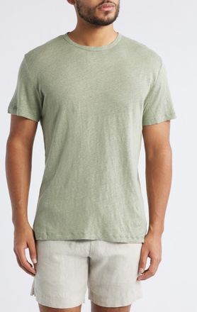 Alex Crane Sun Linen T-Shirt in Moss at Nordstrom, Size Xx-Large
