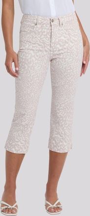 NYDJ Marilyn Split Cuff Crop Capri Jeans in Snow Leopard at Nordstrom, Size 10P