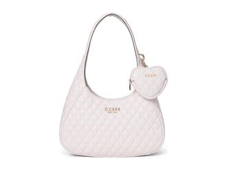 Guess Atabey Hobo Shoulder Womens Handbags White, Polyurethane