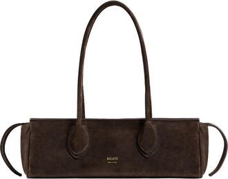 Khaite Brown Suede Rectangular Handbag