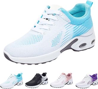Generic Womens Air Cushion Road Running Shoes Wide Toe Box Fashion Gym Jogging Walking Sneakers Women Breathable Mesh Sports Lace up Arch Support Shoes Comfor