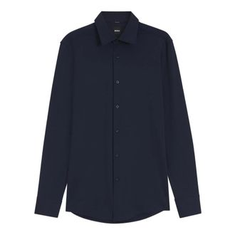 HUGO BOSS P-Hank K-261 Shirt - Heren - Zakelijke Overhemden - Blauw - XL - Polyester - Overhemden
