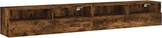vidaXL Vidaxl - Muebles De Pared De Tv 2 Uds Madera Roble Ahumado 100x30x30 Cm