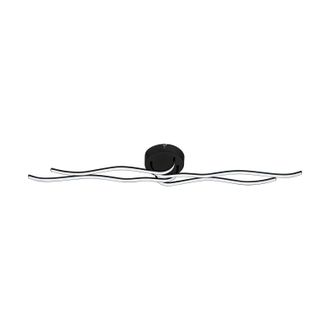 Loops Wall Flush Ceiling Light Colour Black Shade White Plastic Bulb LED 40W Included