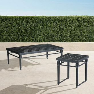 Frontgate Mercier Coffee and Side Tables in Aluminum - Coffee Table - Frontgate