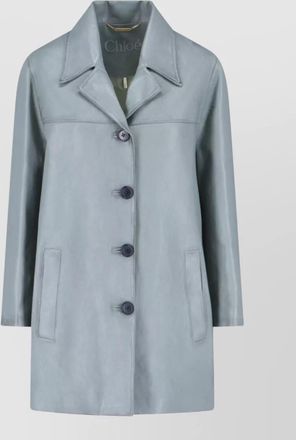 Chlo&eacute; coat chain detail notched lapel side pockets