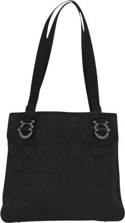 Ferragamo Black Canvas Tote Bag (Pre-Owned)