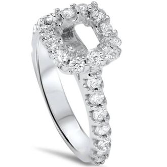 Pompeii3 1/2ct Princess Cut Engagement Diamond Ring Setting 14K White Gold Size Selectable