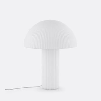 La Redoute Interieurs Paddenstoellamp gestreept opaline glas H41,7cm LOULOU