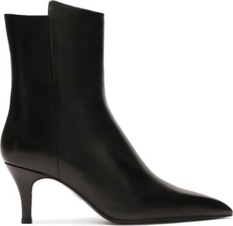 Kazar Zwarte laaggehakte laarzen - Dames - Laarzen met Hak - Zwart - 41 EU - Leer - Schoenen