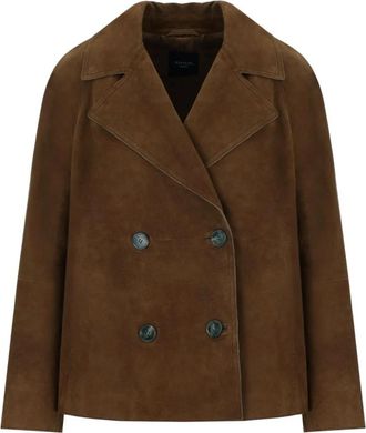 Max Mara Sospiro Jacket - Dames - Leren en Su&egrave;de Jassen - Bruin - XS - Leer - Jassen