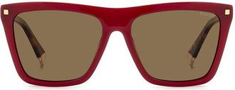 Polaroid PLD 4164/S/X Polarized LHF/SP Womens Sunglasses Burgundy Size 56
