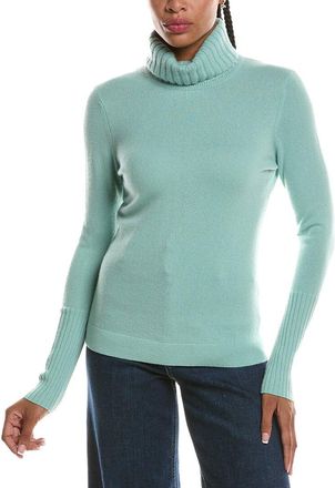 Fort&eacute; Cashmere Chunky Trim Turtleneck 100% Cashmere Sweater