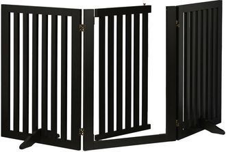 Relaxdays Relaxdays - Barrera Seguridad Perros, Animales, Valla Protecci&oacute;n Mascotas, Puerta, 70x154cm, Plegable, 3 Paneles, Negra