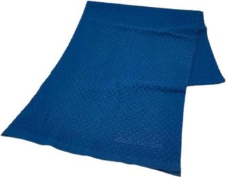 Louis Vuitton Pre-owned Scarves, female, Blue, Size: ONE SIZE Pre-owned Cotton Scarf